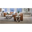 Bowery Hill Contemporary Casual Round Cocktail Table in Coconut Cream