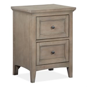 Bowery Hill Contemporary Casual 2-Drawer Nightstand in Dovetail Grey