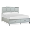Bowery Hill King Panel Storage Bed With Footboard Drawers in Pebble
