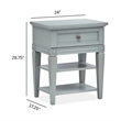 Bowery Hill Open Nightstand With Drawer and Shelves in Pebble