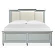 Bowery Hill Queen Upholstered Panel Bed With Floor Protectors in Pebble