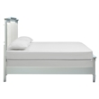 Bowery Hill Queen Upholstered Panel Bed With Floor Protectors in Pebble