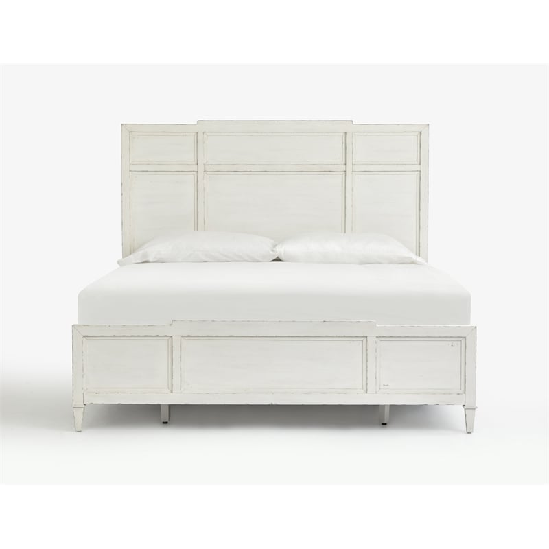 Bowery Hill Contemporary Garden Chic Panel Bed in White Finish