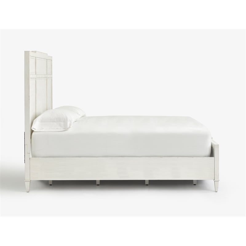 Bowery Hill Contemporary Garden Chic Panel Bed in White Finish