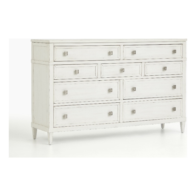 Bowery Hill Contemporary Garden Chic 9-Drawer Bedroom Dresser in White