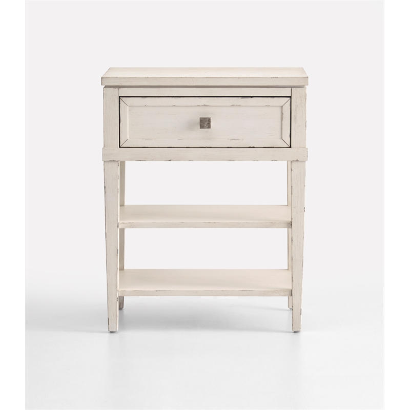 Bowery Hill Garden Chic Telephone Table With Shelves in White