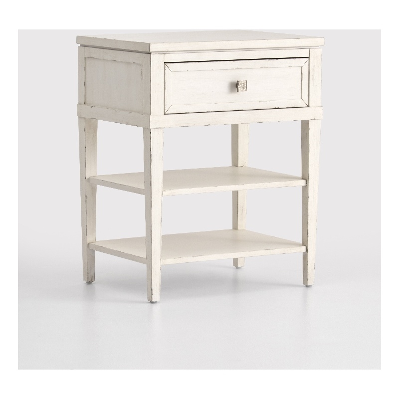 Bowery Hill Garden Chic Telephone Table With Shelves in White