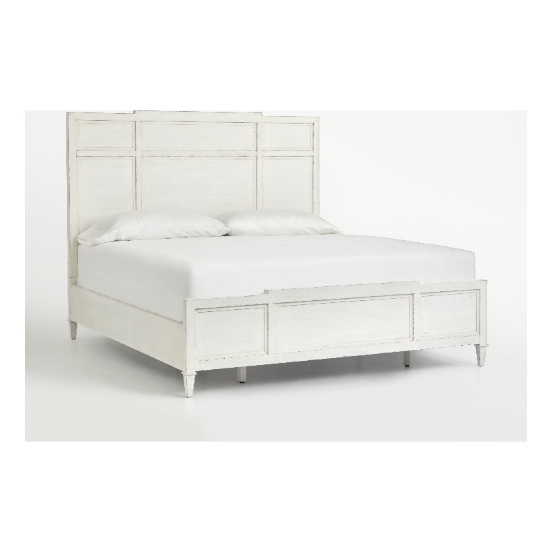 Bowery Hill Contemporary Garden Chic Solid Wood Panel Bed in White