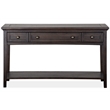 Bowery Hill Rectangular Sofa Table with 3 Drawers in Graphite