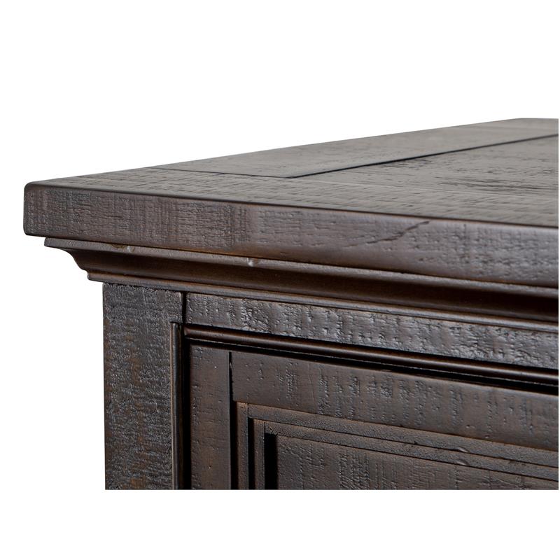 Bowery Hill Rectangular Sofa Table with 3 Drawers in Graphite