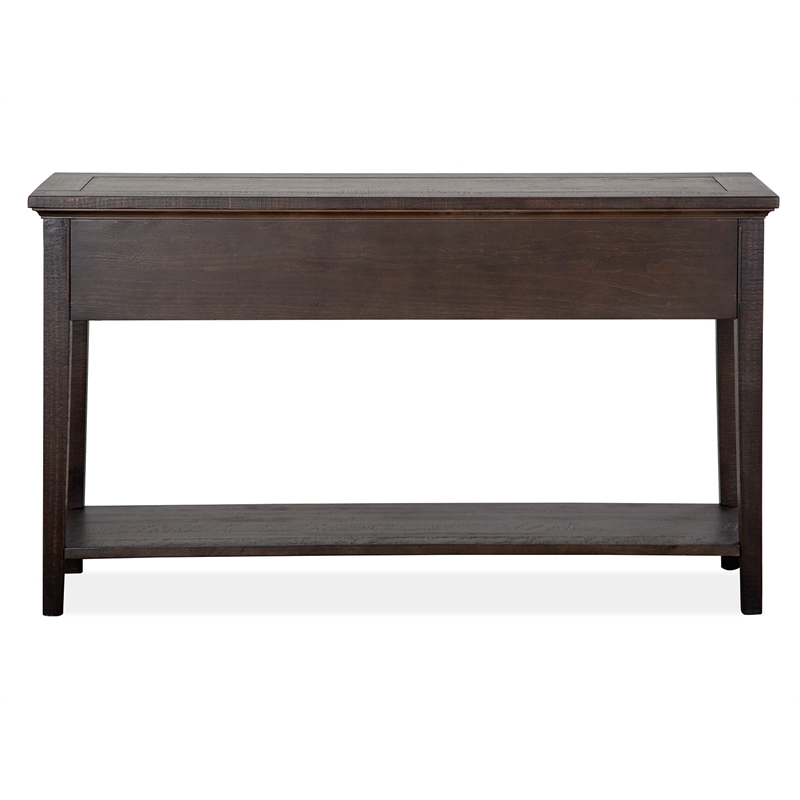 Bowery Hill Rectangular Sofa Table with 3 Drawers in Graphite