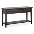 Bowery Hill Rectangular Sofa Table with 3 Drawers in Graphite