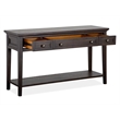 Bowery Hill Rectangular Sofa Table with 3 Drawers in Graphite