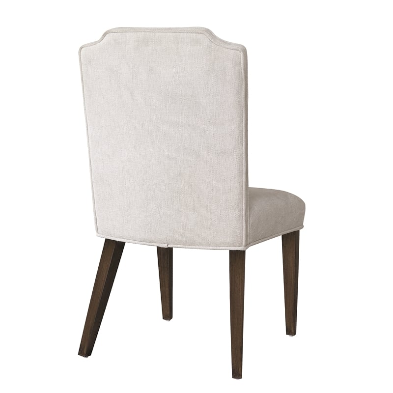 Bowery Hill Upholstered Side Chair in White Cloud Fabric with Tapered Legs