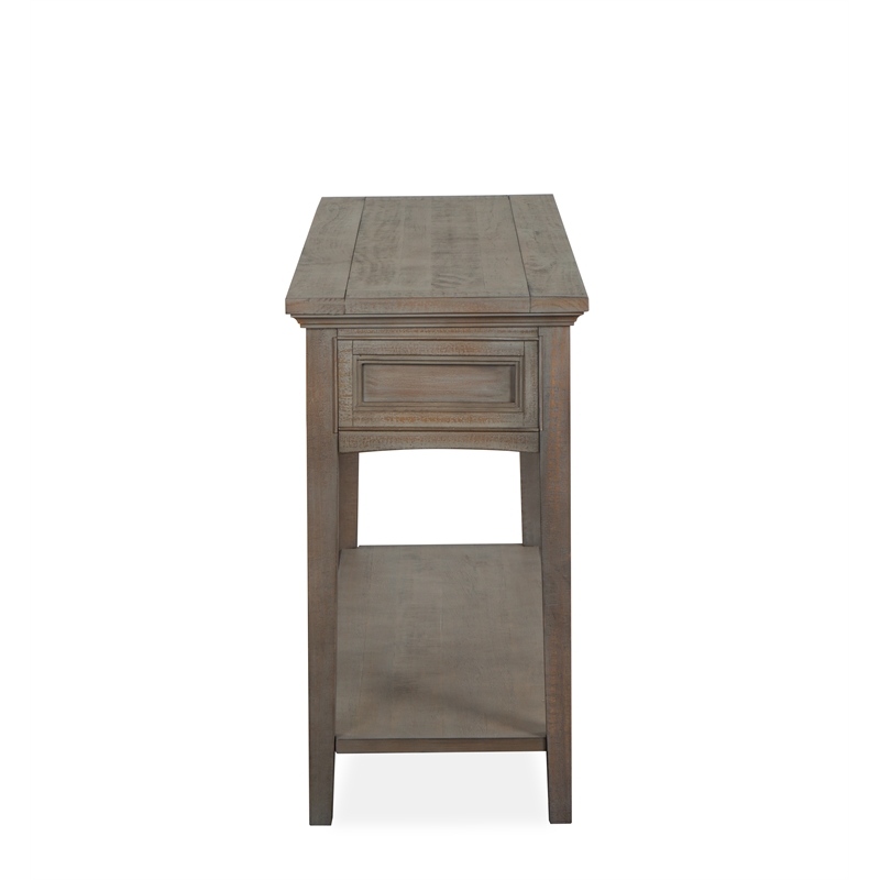 Bowery Hill Rectangular Sofa Table with 3 Drawers in Dovetail Grey