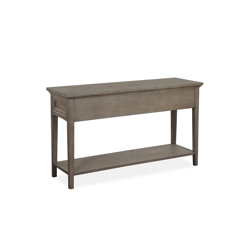 Bowery Hill Rectangular Sofa Table with 3 Drawers in Dovetail Grey