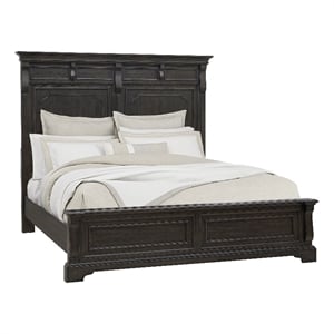 Bowery Hill California King Panel Bed in Brown Velvet Hickory Finish
