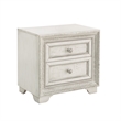 Bowery Hill 2 Drawer Wood Nightstand in White with USB Charging Port
