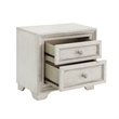 Bowery Hill 2 Drawer Wood Nightstand in White with USB Charging Port