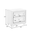 Bowery Hill 2 Drawer Wood Nightstand in White with USB Charging Port