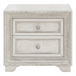 Bowery Hill 2 Drawer Wood Nightstand in White with USB Charging Port