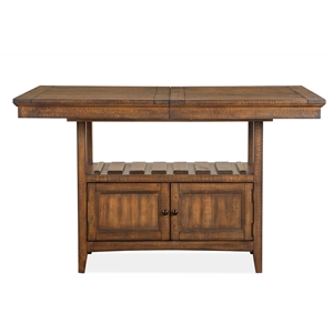 Bowery Hill Counter Dining Table in Toasted Nutmeg with Extension Leaf