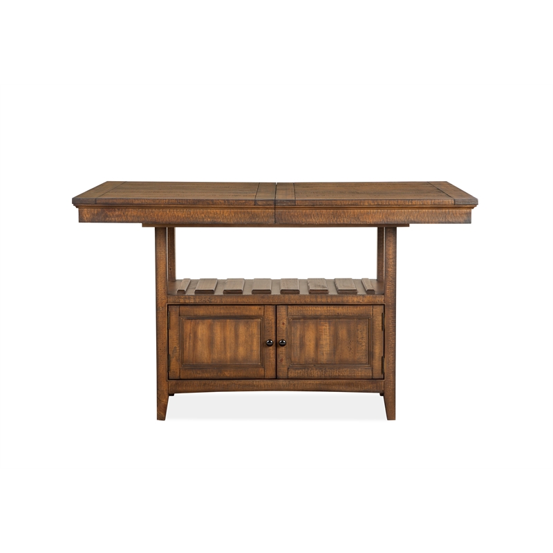 Bowery Hill Counter Dining Table in Toasted Nutmeg with Extension Leaf