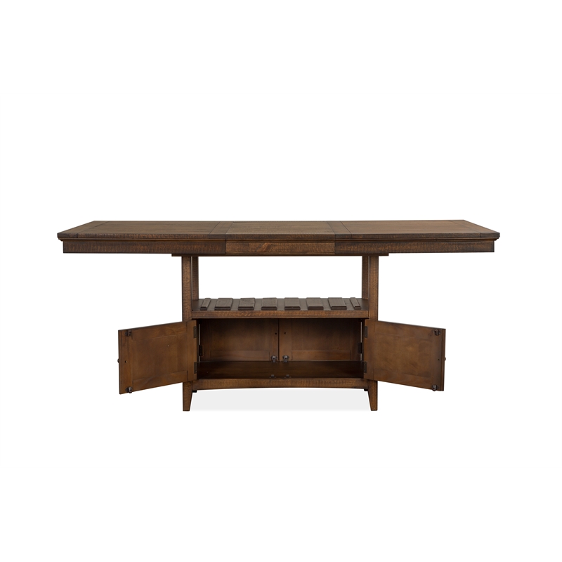 Bowery Hill Counter Dining Table in Toasted Nutmeg with Extension Leaf