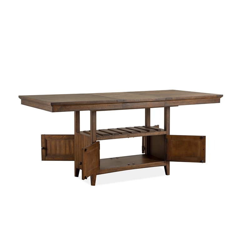 Bowery Hill Counter Dining Table in Toasted Nutmeg with Extension Leaf