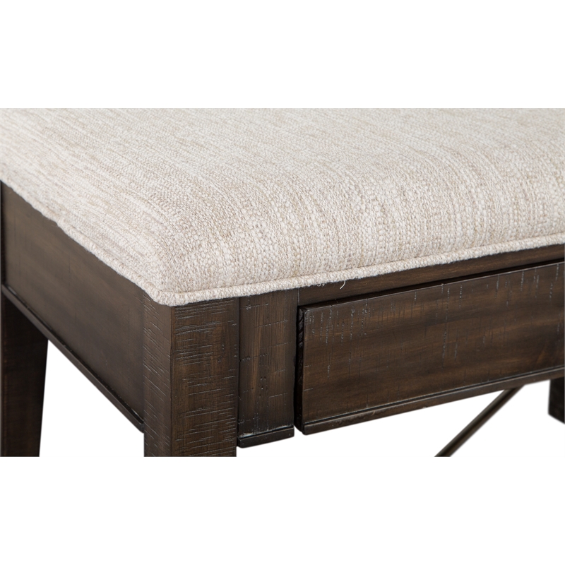 Bowery Hill Bench with Upholstered Seat and 2 Drawers in Graphite