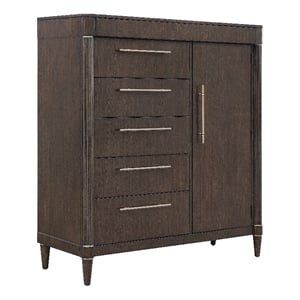 Bowery Hill 6 Drawer Master Chest with Cabinet in Piano Brown Wood