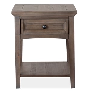 Bowery Hill Rectangular End Table with Drawer in Dovetail Grey