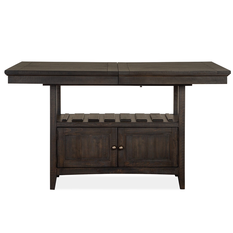 Bowery Hill Counter Dining Table in Graphite with Extension Leaf