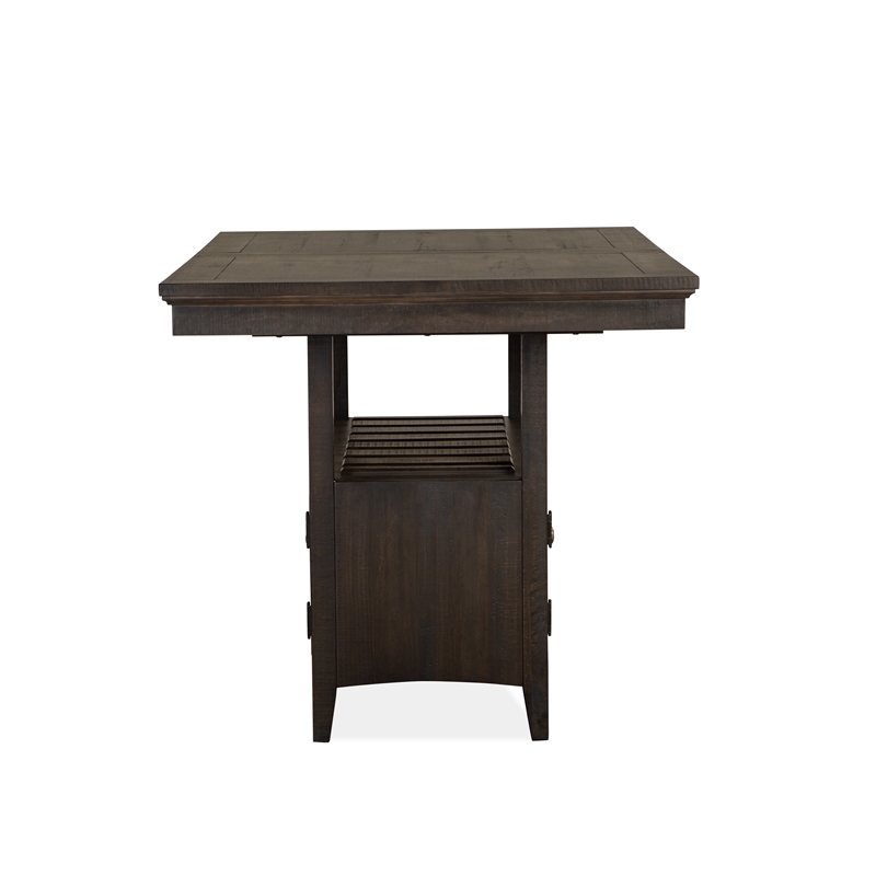 Bowery Hill Counter Dining Table in Graphite with Extension Leaf