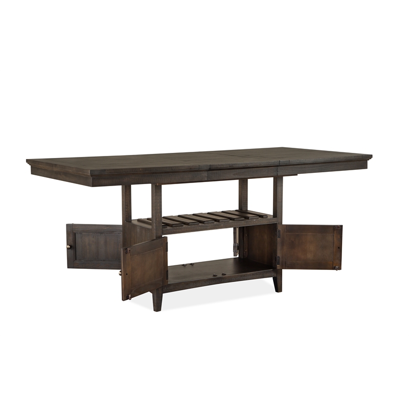 Bowery Hill Counter Dining Table in Graphite with Extension Leaf