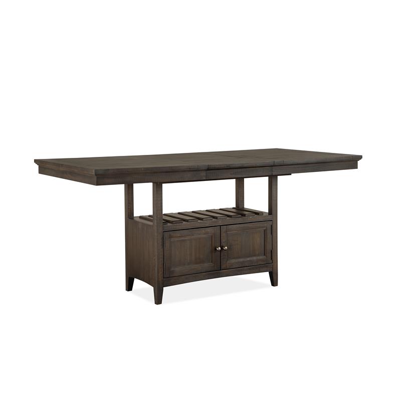 Bowery Hill Counter Dining Table in Graphite with Extension Leaf