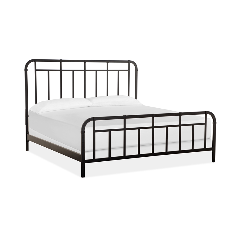 Bowery Hill California King Metal Bed with Bolt-On Rails and Slats