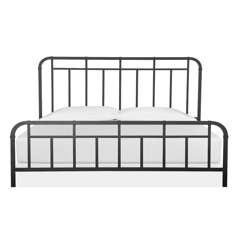 Bowery Hill California King Metal Bed with Bolt-On Rails and Slats