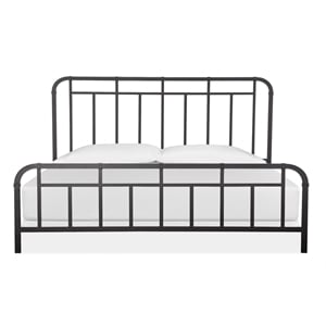 Bowery Hill California King Metal Bed with Bolt-On Rails and Slats