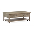 Bowery Hill Rectangular Cocktail Table with Casters in Dovetail Grey