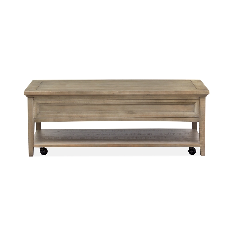 Bowery Hill Rectangular Cocktail Table with Casters in Dovetail Grey