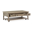 Bowery Hill Rectangular Cocktail Table with Casters in Dovetail Grey