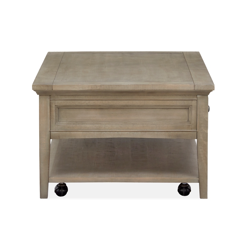 Bowery Hill Rectangular Cocktail Table with Casters in Dovetail Grey