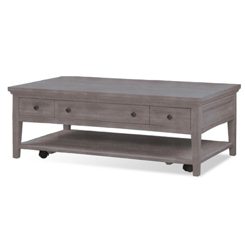 Bowery Hill Rectangular Cocktail Table with Casters in Dovetail Grey