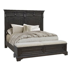 Bowery Hill California King Storage Bed in Brown Velvet Hickory Finish