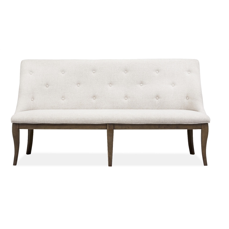 Bowery Hill Bench with Upholstered Seat and Back with Nailhead Trim