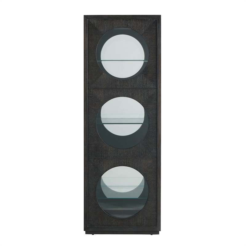 Bowery Hill Side Entry Curio Cabinet in Espresso Brown Ash Veneer