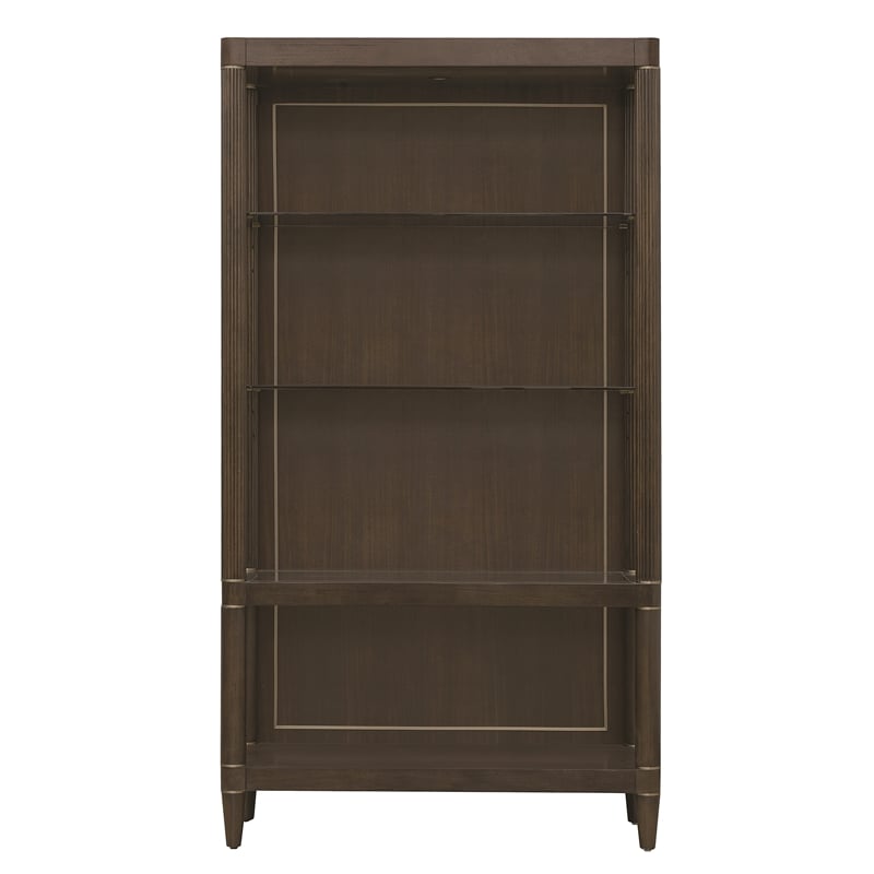 Bowery Hill Open Shelf Etagere in Piano Brown Eucalyptus Wood Veneer
