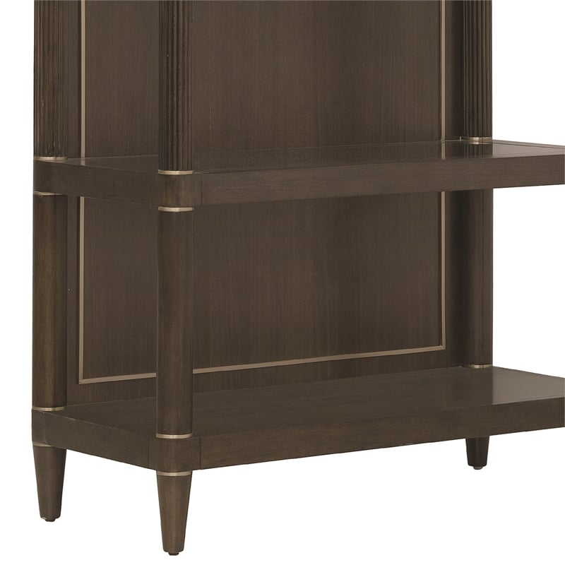 Bowery Hill Open Shelf Etagere in Piano Brown Eucalyptus Wood Veneer