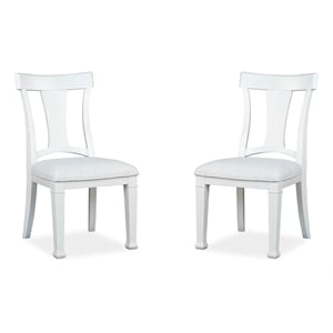 Bowery Hill Upholstered Side Chair 2 Pack in Whisper White Oak Veneer